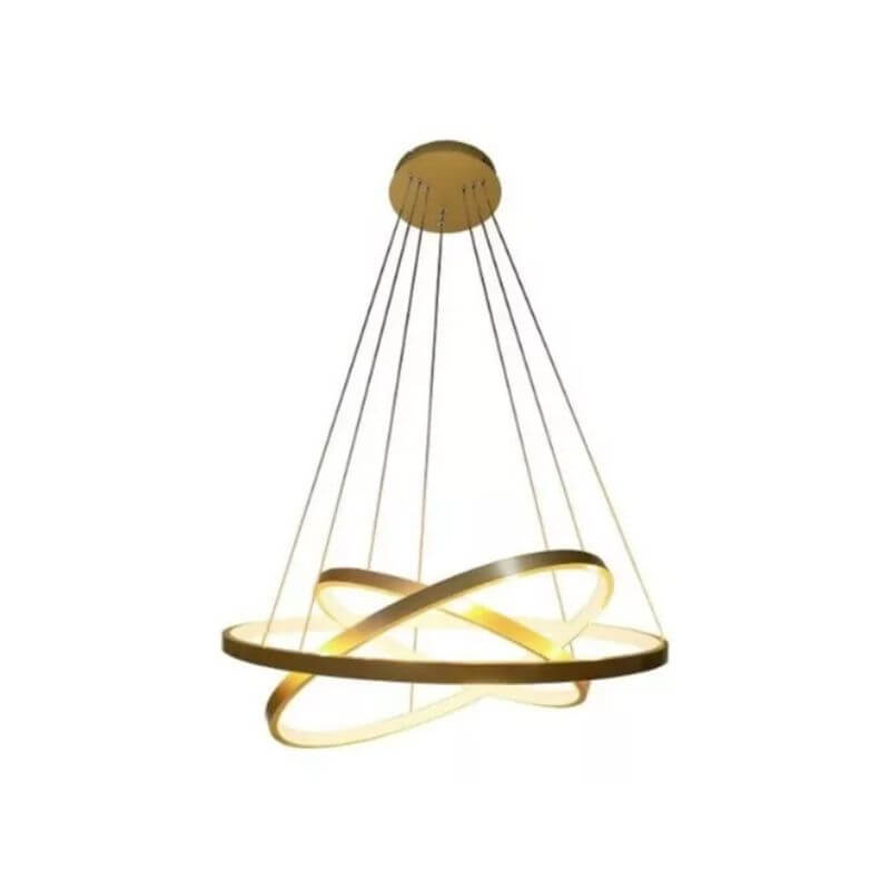 Lustre Pendente 3 Anéis Dourado Branco Quente 9001-3