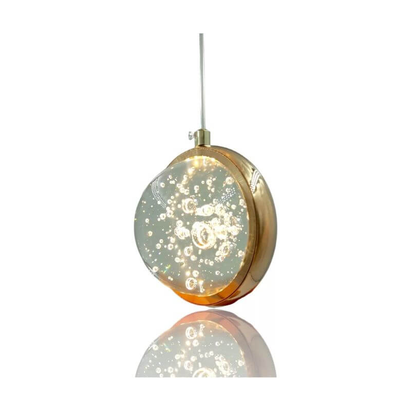 Lustre Pendente Saturno Cristal Redondo Brilho 8019