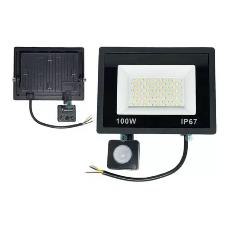 Refletor LED SMD 100w Branco-frio C/ Sensor de Presença - Conecta LED