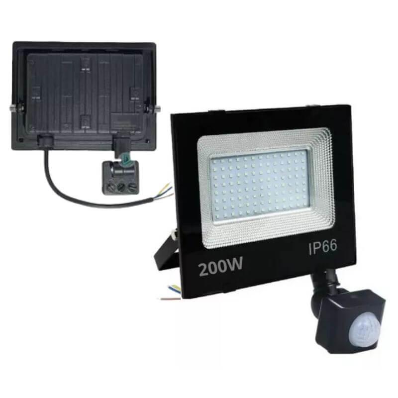 Refletor LED SMD 200w Branco-frio C/ Sensor de Presença - Conecta LED