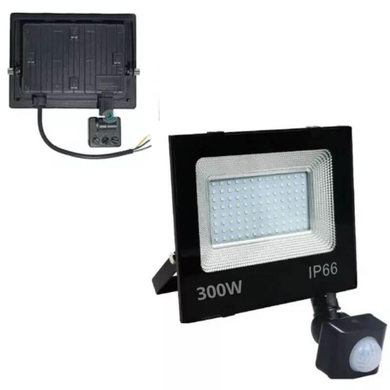 Refletor LED SMD 300w Branco-frio C/ Sensor de Presença - Conecta LED