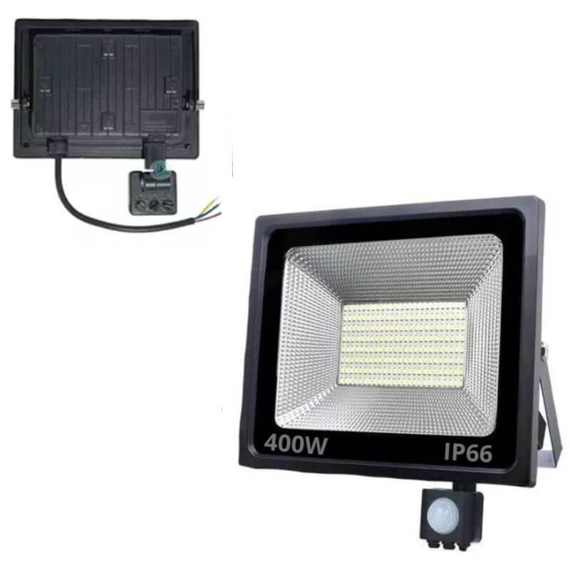 Refletor LED SMD 400w Branco-frio C/ Sensor de Presença - Conecta LED