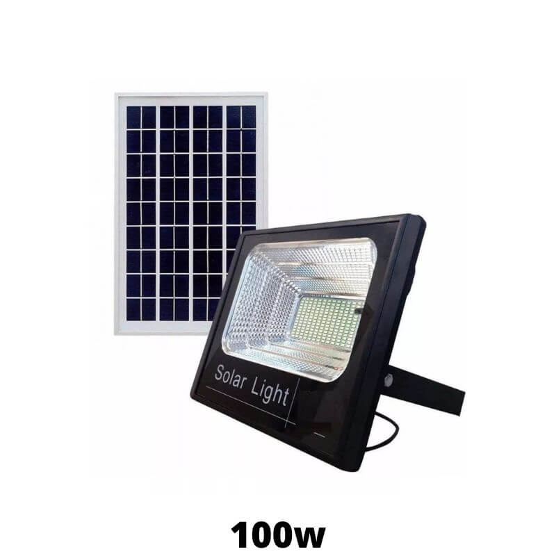 Refletor Solar 100W Branco-frio 6500k com Controle Remoto